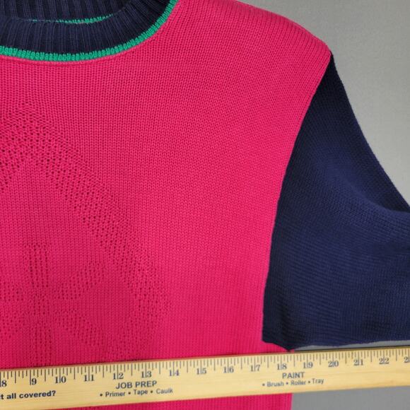 Vintage Jantzen 80s Sweater Womens M Bright Pink Retro Preppy Timeless Winter - Picture 7 of 12